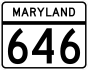 Maryland Route 646 marker
