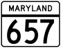 Maryland Route 657 marker