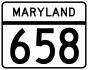 Maryland Route 658 marker