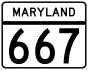 Maryland Route 667 marker