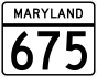 Maryland Route 675 marker