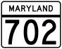 Maryland Route 702 marker