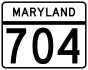 Maryland Route 704 marker