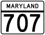 Maryland Route 707 marker