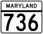 Maryland Route 736 marker
