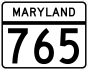 Maryland Route 765 marker