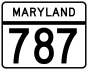 Maryland Route 787 marker