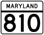 Maryland Route 810 marker