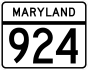 Maryland Route 924 marker
