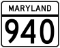 Maryland Route 940 marker