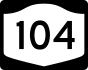 NYS Route 104 marker