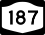 NYS Route 187 marker