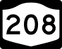 NYS Route 208 marker