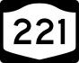NYS Route 221 marker