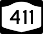 NYS Route 411 marker