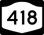 NYS Route 418 marker