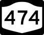 NYS Route 474 marker