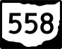 State Route 558 marker