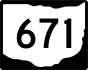 State Route 671 marker