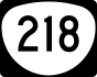Oregon Route 218 marker