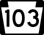 PA Route 103 marker