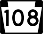PA Route 108 marker