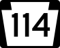 PA Route 114 marker
