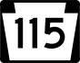 PA Route 115 marker