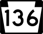 PA Route 136 marker