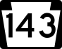 PA Route 143 marker