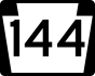 PA Route 144 marker