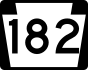 PA Route 182 marker