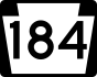 PA Route 184 marker