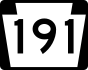 PA Route 191 marker