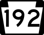 PA Route 192 marker