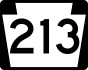 PA Route 213 marker