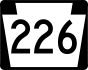 PA Route 226 marker