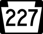 PA Route 227 marker