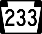 PA Route 233 marker
