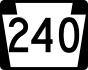 PA Route 240 marker