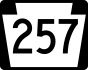 PA Route 257 marker