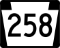 PA Route 258 marker