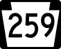 PA Route 259 marker