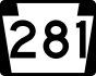 PA Route 281 marker