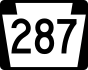 PA Route 287 marker