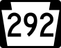 PA Route 292 marker