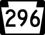 PA Route 296 marker