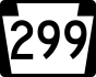 PA Route 299 marker