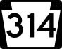 PA Route 314 marker