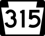 PA Route 315 marker